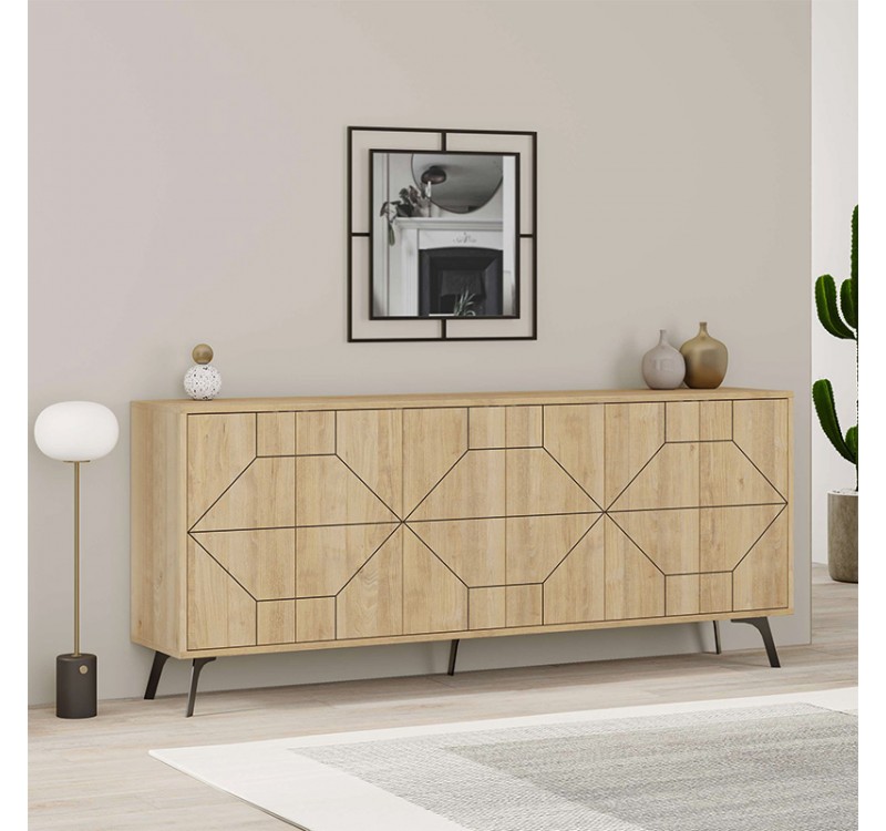Μπουφές Dune Megapap χρώμα sapphire oak 184x35x77,4εκ.