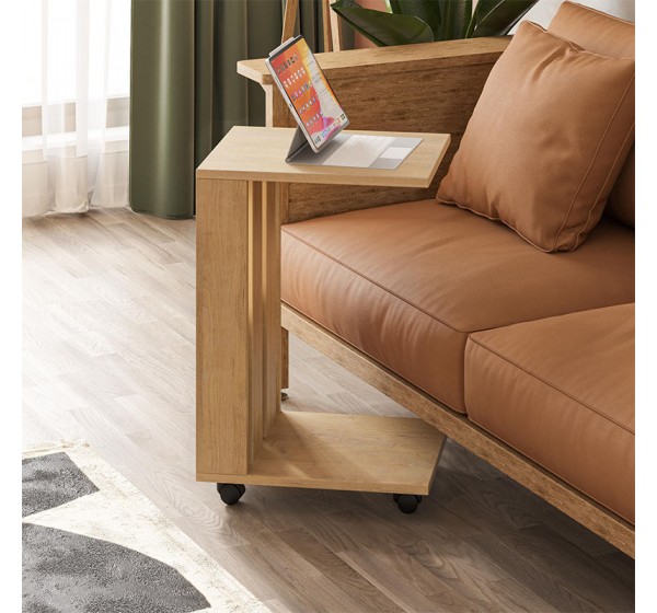 Τραπεζάκι βοηθητικό Edi Megapap χρώμα sapphire oak 37x45x60εκ.