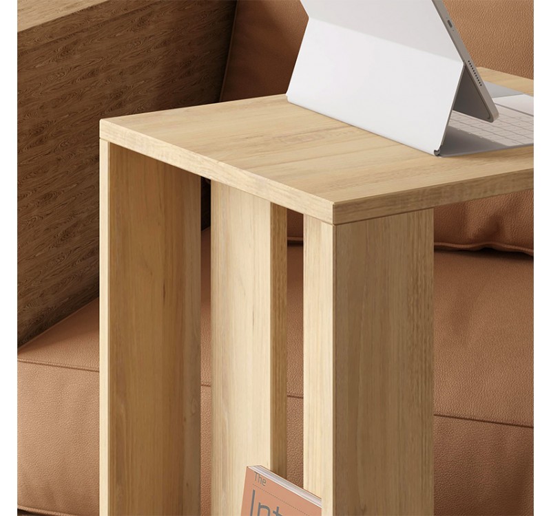 Τραπεζάκι βοηθητικό Edi Megapap χρώμα sapphire oak 37x45x60εκ.