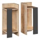 Κομοδίνο Elos Megapap σετ 2 τεμαχίων χρώμα sapphire oak - ανθρακί 25x27x60εκ.