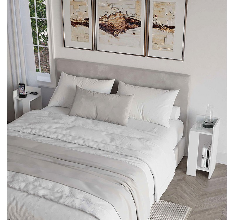 Κομοδίνο Elos Megapap σετ 2 τεμαχίων χρώμα λευκό 25x27x60εκ.
