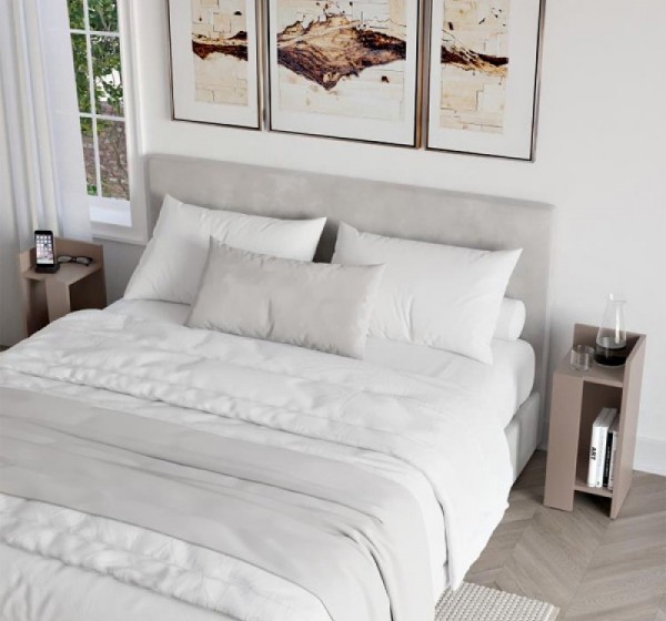 Κομοδίνο Elos Megapap σετ 2 τεμαχίων χρώμα ανοιχτή μόκα 25x27x60εκ.