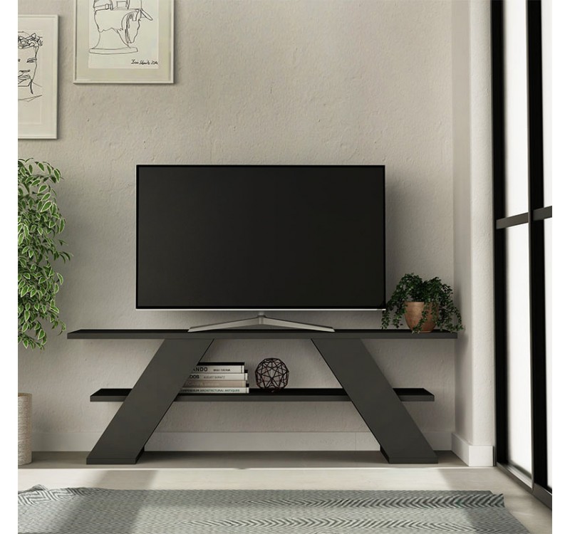 Έπιπλο τηλεόρασης Farfalla Megapap χρώμα ανθρακί 120x33,5x40εκ.
