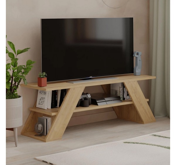 Έπιπλο τηλεόρασης Farfalla Megapap χρώμα sapphire oak 120x33,5x40εκ.