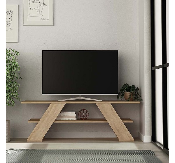 Έπιπλο τηλεόρασης Farfalla Megapap χρώμα sapphire oak 120x33,5x40εκ.