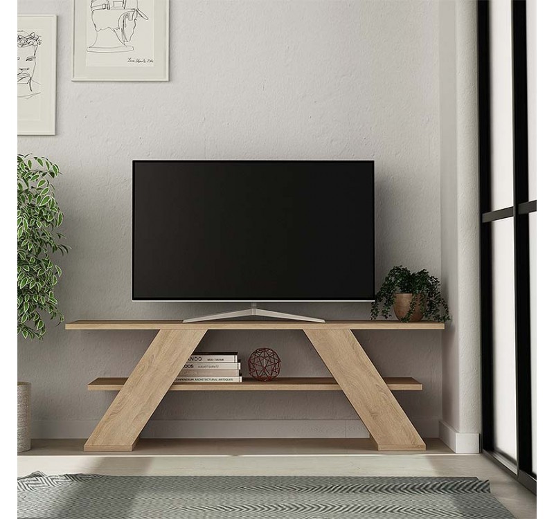 Έπιπλο τηλεόρασης Farfalla Megapap χρώμα sapphire oak 120x33,5x40εκ.