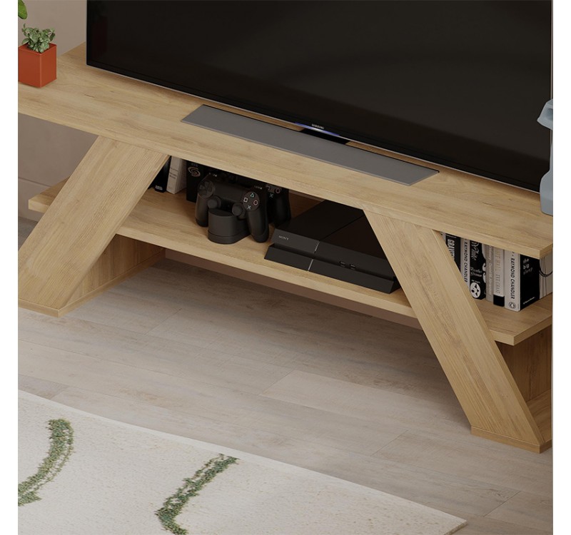 Έπιπλο τηλεόρασης Farfalla Megapap χρώμα sapphire oak 120x33,5x40εκ.