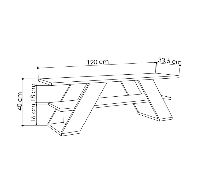 Έπιπλο τηλεόρασης Farfalla Megapap χρώμα sapphire oak 120x33,5x40εκ.