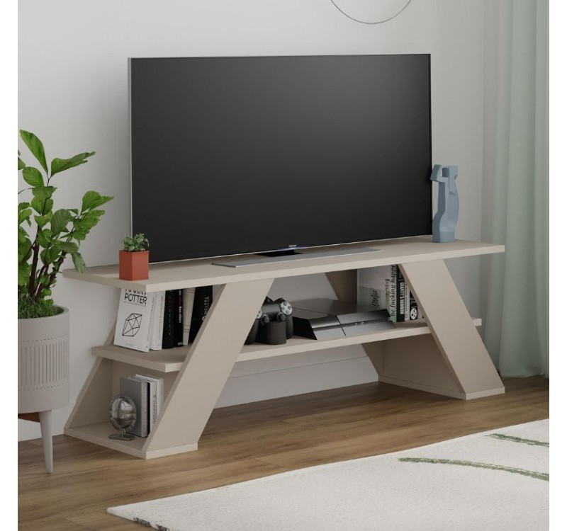 Έπιπλο τηλεόρασης Farfalla Megapap χρώμα sandstone 120x33,5x40εκ.