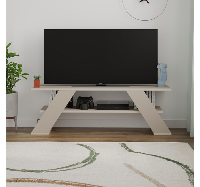 Έπιπλο τηλεόρασης Farfalla Megapap χρώμα sandstone 120x33,5x40εκ.