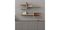 Ραφιέρα τοίχου Fork Megapap 2 τεμαχίων χρώμα sapphire oak 75x19,5x18εκ.