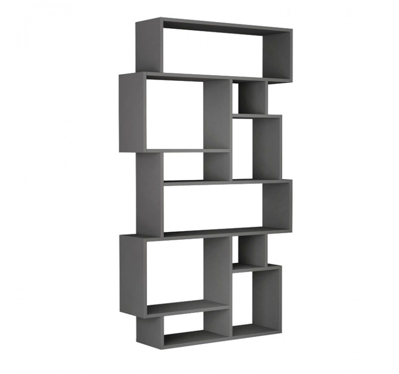 Βιβλιοθήκη Karmato Megapap χρώμα ανθρακί 96x25,5x168,5εκ.