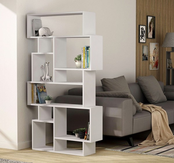 Βιβλιοθήκη Karmato Megapap χρώμα λευκό 96x25,5x168,5εκ.