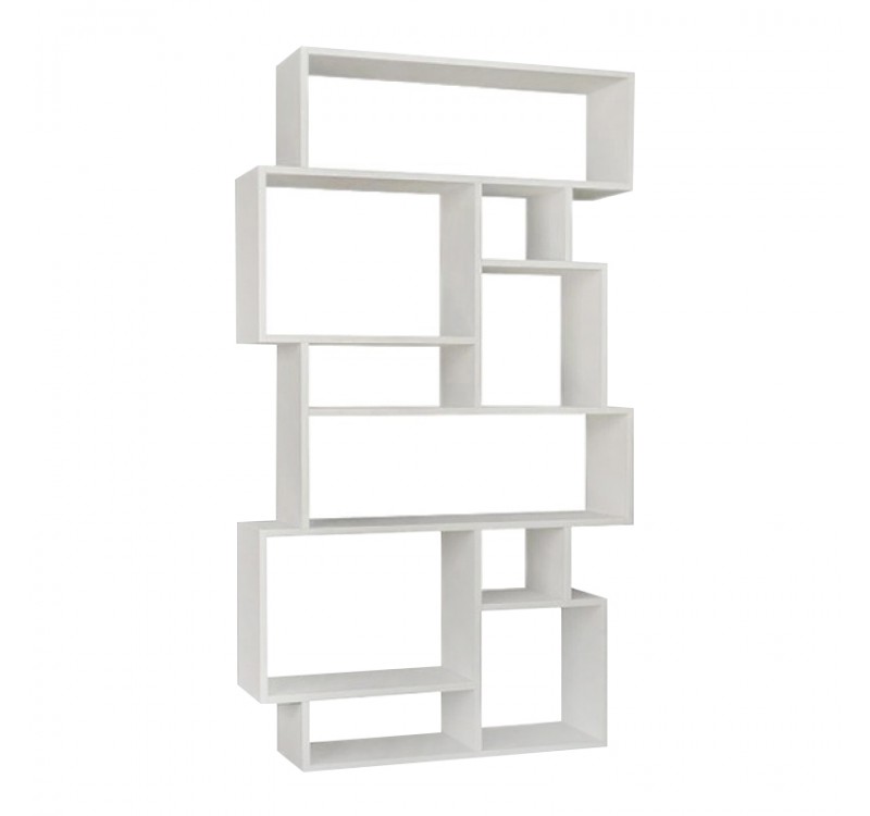 Βιβλιοθήκη Karmato Megapap χρώμα λευκό 96x25,5x168,5εκ.