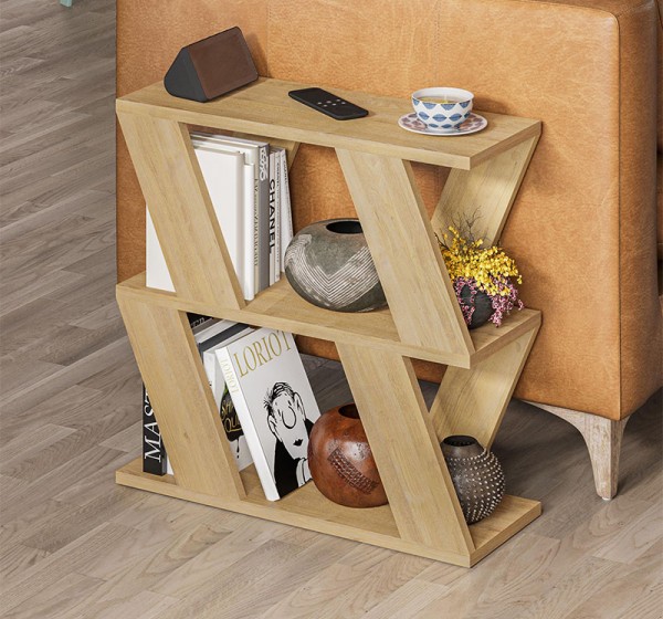 Τραπεζάκι βοηθητικό Lazena Megapap χρώμα sapphire oak 60x22x57εκ.