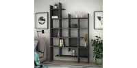 Βιβλιοθήκη Manco Megapap χρώμα ανθρακί 122x25,5x188εκ.