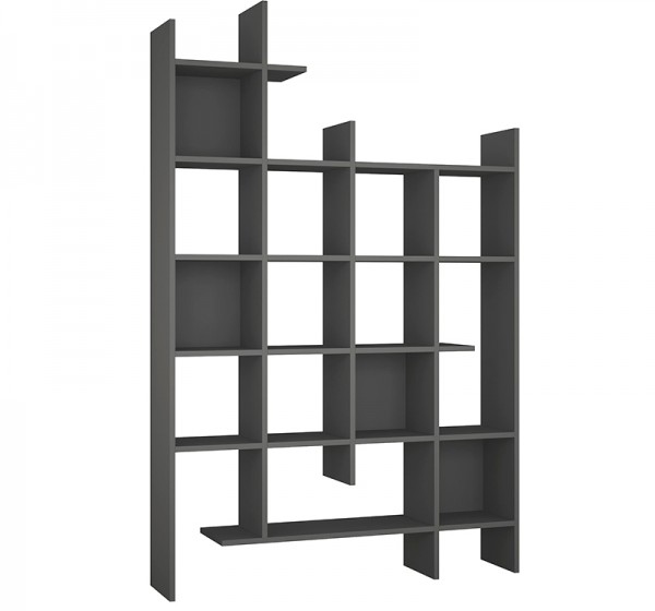 Βιβλιοθήκη Manco Megapap χρώμα ανθρακί 122x25,5x188εκ.