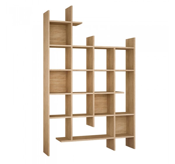 Βιβλιοθήκη Manco Megapap χρώμα sapphire oak 122x25,5x188εκ.