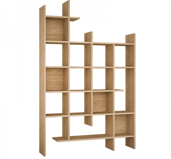 Βιβλιοθήκη Manco Megapap χρώμα sapphire oak 122x25,5x188εκ.