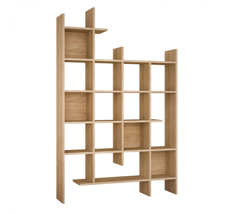 Βιβλιοθήκη Manco Megapap χρώμα sapphire oak 122x25,5x188εκ.