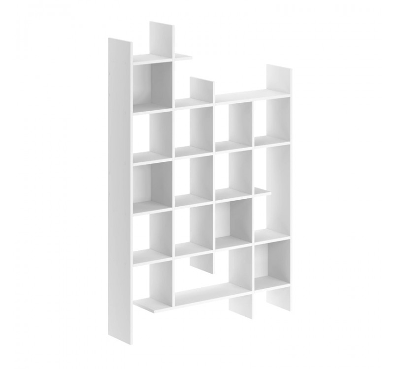 Βιβλιοθήκη Manco Megapap χρώμα λευκό 122x25,5x188εκ.