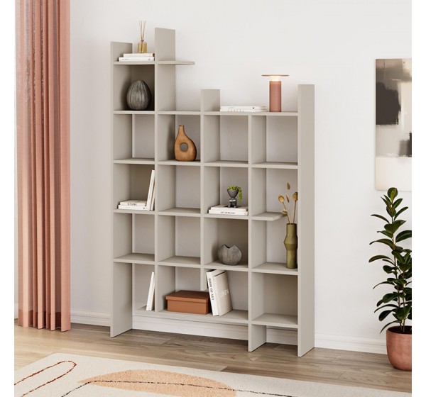 Βιβλιοθήκη Manco Megapap χρώμα sandstone 122x25,5x188εκ.