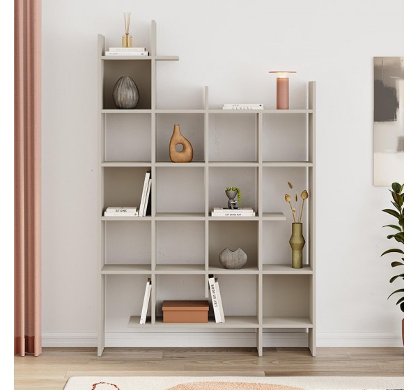 Βιβλιοθήκη Manco Megapap χρώμα sandstone 122x25,5x188εκ.