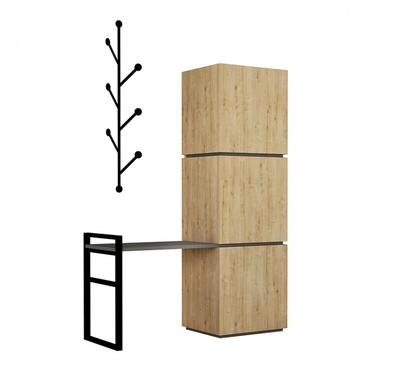 Έπιπλο εισόδου με κρεμάστρα Mello Megapap χρώμα sapphire oak 109x39x149εκ.