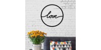Διακοσμητικό τοίχου Love Megapap μεταλλικό χρώμα μαύρο 45x2x45εκ.