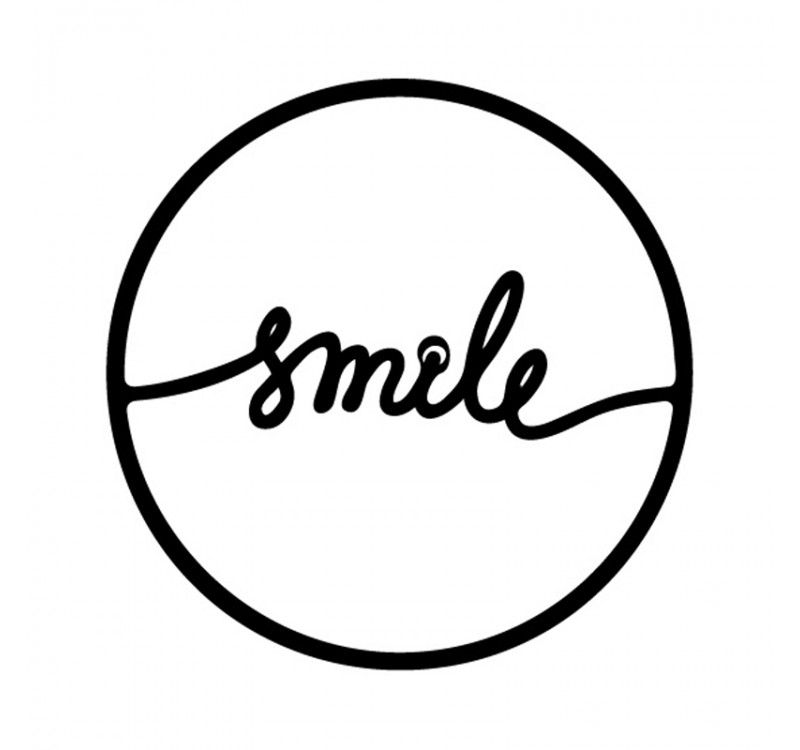 Διακοσμητικό τοίχου Smile Megapap μεταλλικό χρώμα μαύρο 45x2x45εκ.