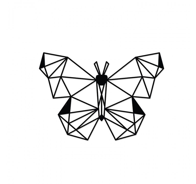 Διακοσμητικό τοίχου Butterfly Megapap μεταλλικό χρώμα μαύρο 50x2x35εκ.