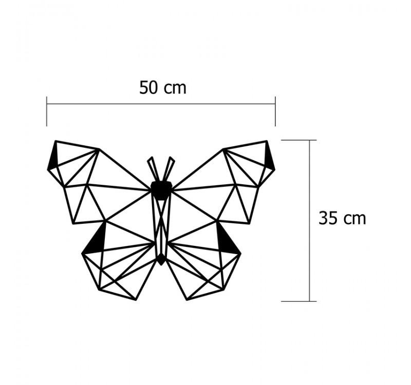 Διακοσμητικό τοίχου Butterfly Megapap μεταλλικό χρώμα μαύρο 50x2x35εκ.