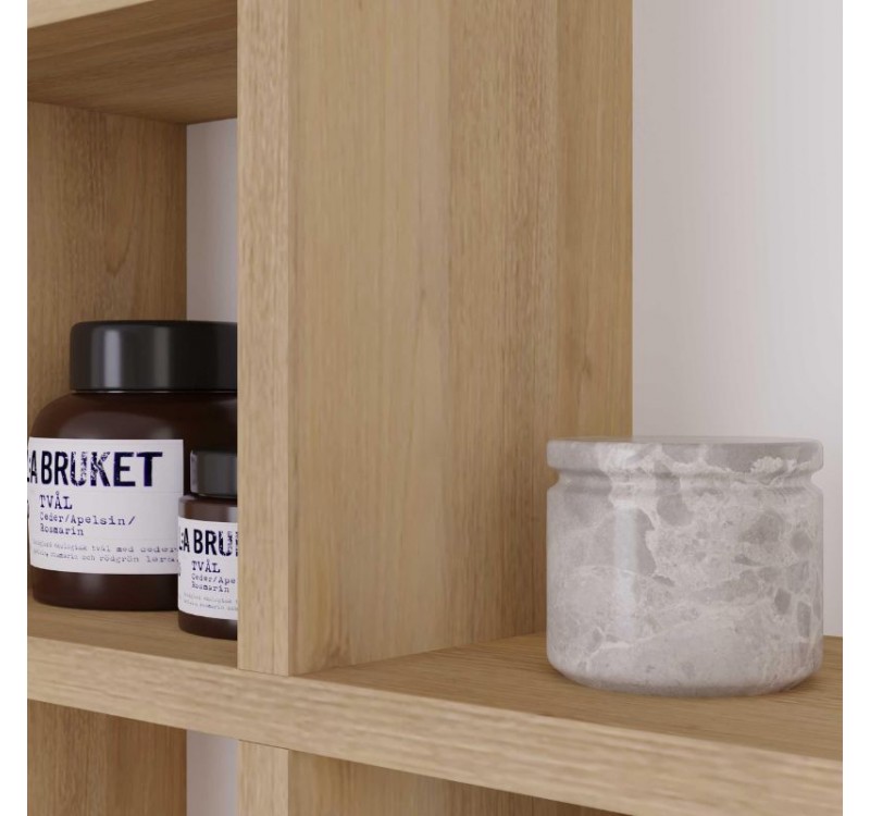 Τουαλέτα με καθρέπτη Mup Megapap χρώμα λευκό - sapphire oak 105x35x151εκ.