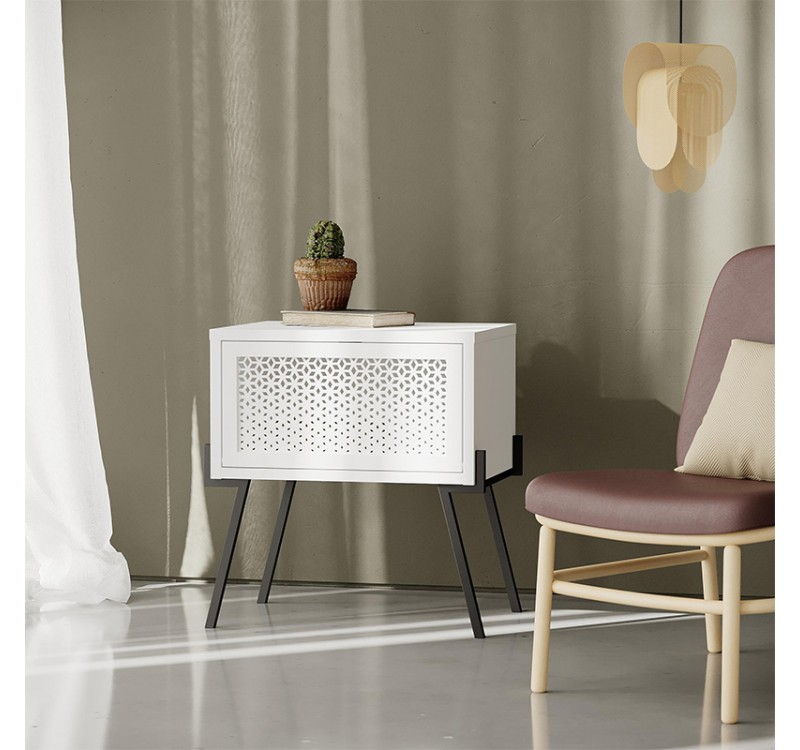 Κομοδίνο Naive Megapap χρώμα λευκό 48x34x51εκ.