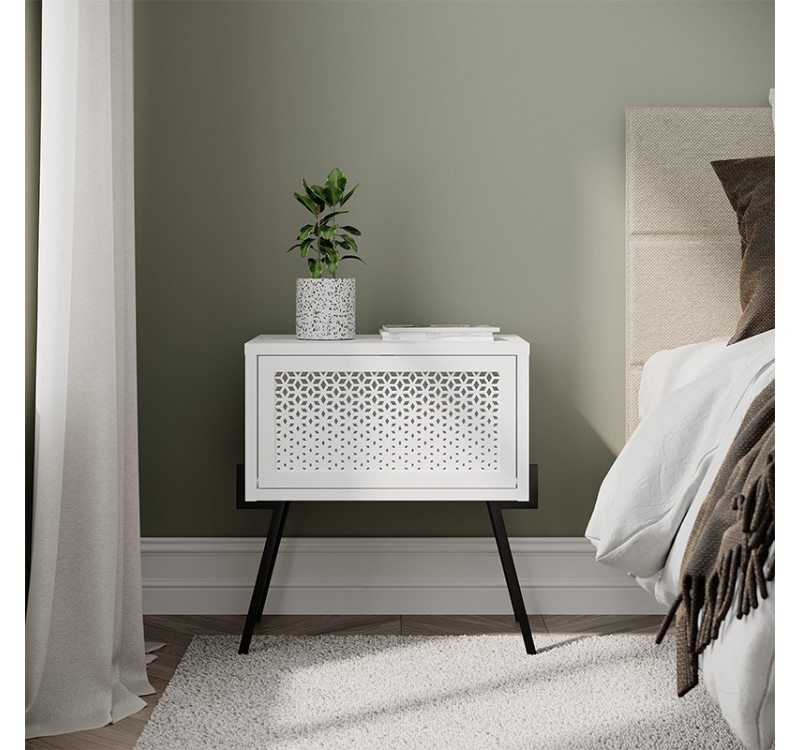 Κομοδίνο Naive Megapap χρώμα λευκό 48x34x51εκ.