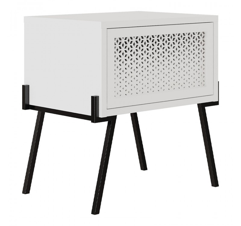 Κομοδίνο Naive Megapap χρώμα λευκό 48x34x51εκ.