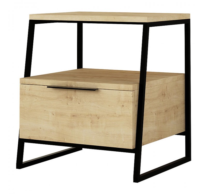 Κομοδίνο Pal Megapap χρώμα sapphire oak 45x40x50εκ.
