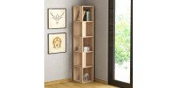 Βιβλιοθήκη γωνιακή Piano Megapap χρώμα sapphire oak 31,4x31,4x158,9εκ.