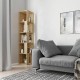 Βιβλιοθήκη γωνιακή Piano Megapap χρώμα sapphire oak 31,4x31,4x158,9εκ.