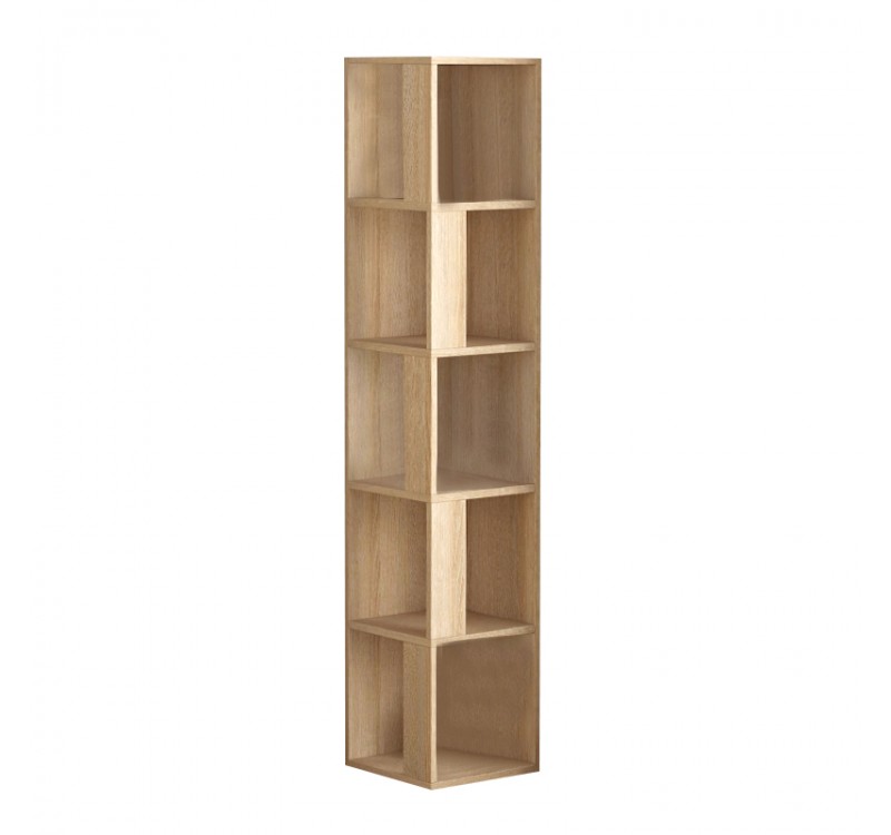 Βιβλιοθήκη γωνιακή Piano Megapap χρώμα sapphire oak 31,4x31,4x158,9εκ.