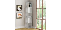 Βιβλιοθήκη γωνιακή Piano Megapap χρώμα λευκό 31,4x31,4x158,9εκ.