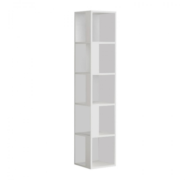 Βιβλιοθήκη γωνιακή Piano Megapap χρώμα λευκό 31,4x31,4x158,9εκ.