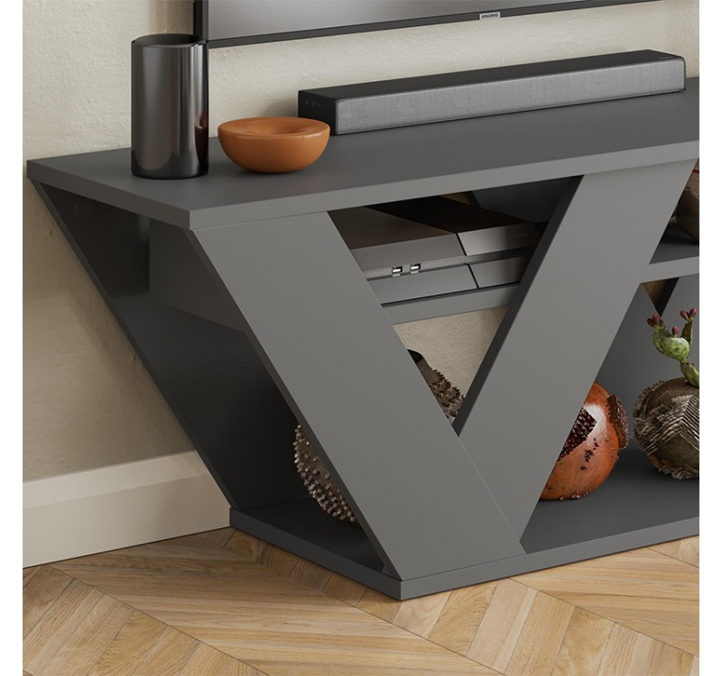 Έπιπλο τηλεόρασης Pipralla Megapap χρώμα ανθρακί 110x30x40εκ.