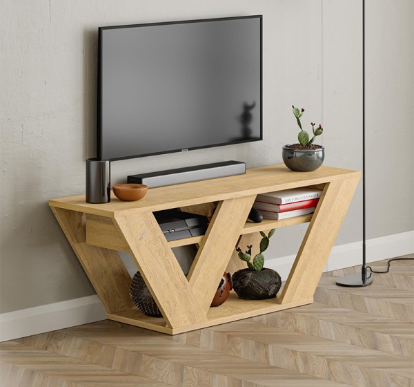Έπιπλο τηλεόρασης Pipralla Megapap χρώμα sapphire oak 110x30x40εκ.