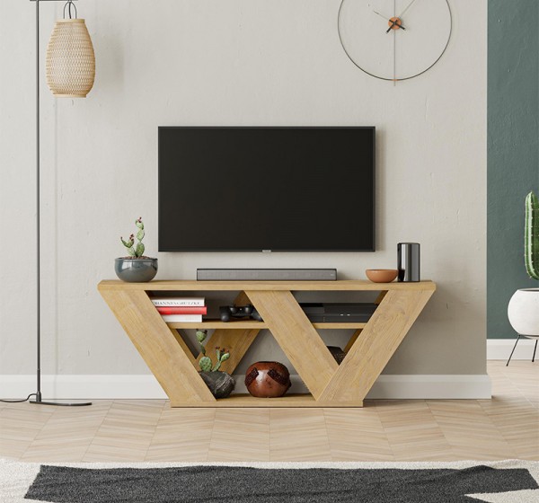 Έπιπλο τηλεόρασης Pipralla Megapap χρώμα sapphire oak 110x30x40εκ.