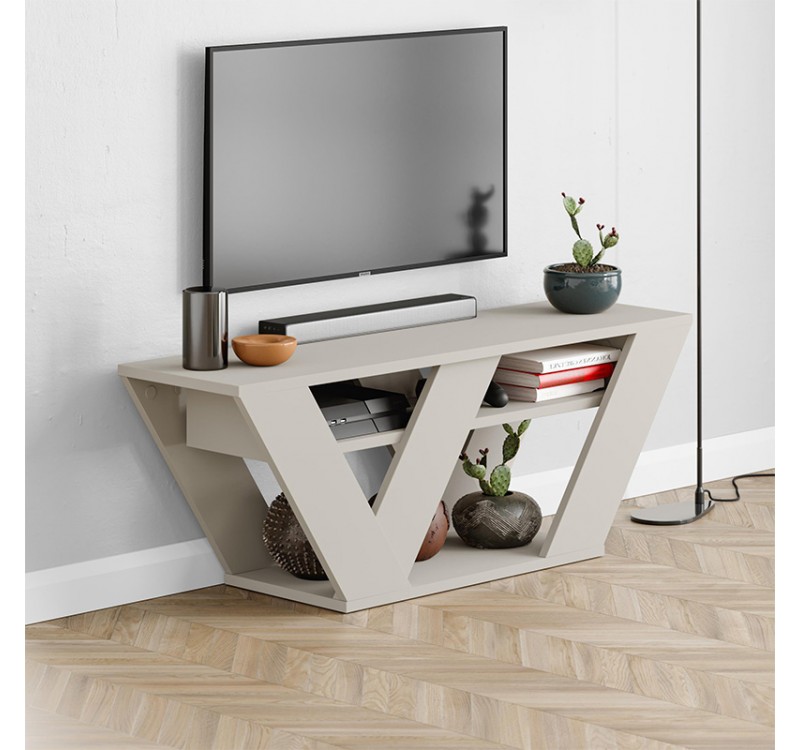 Έπιπλο τηλεόρασης Pipralla Megapap χρώμα sandstone 110x30x40εκ.