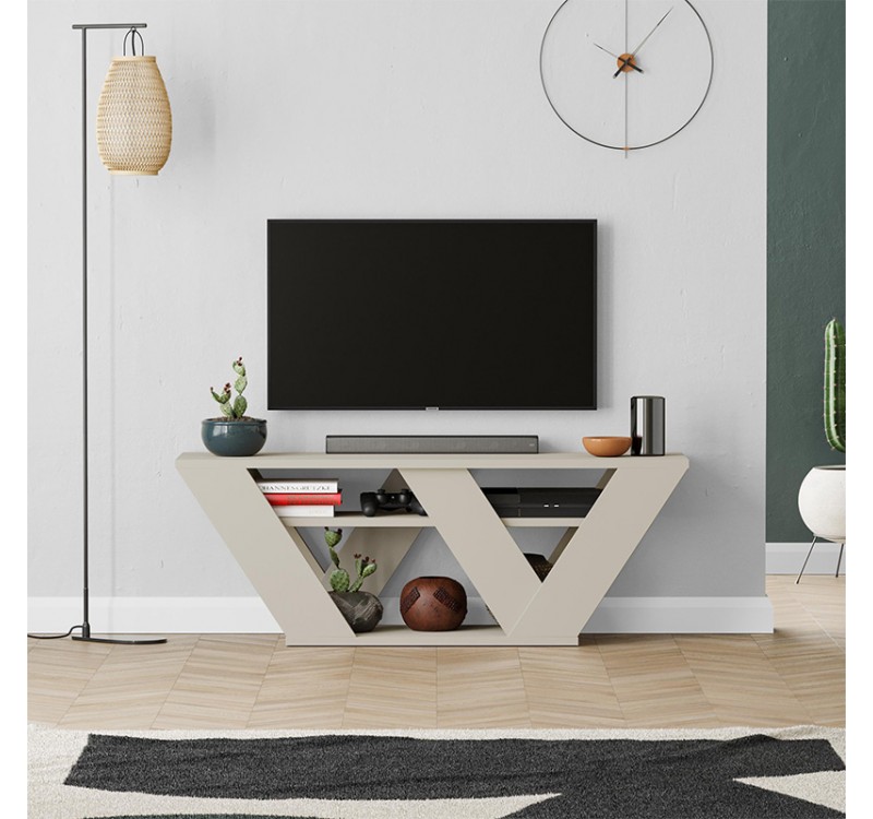 Έπιπλο τηλεόρασης Pipralla Megapap χρώμα sandstone 110x30x40εκ.