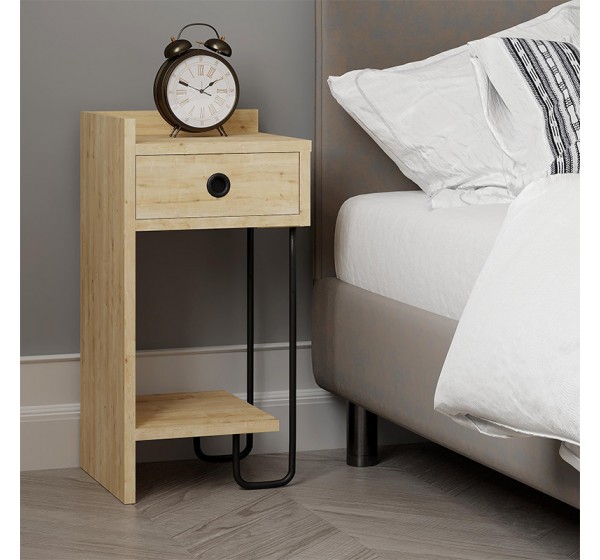 Κομοδίνο Sirius Megapap αριστερό χρώμα sapphire oak 32x30x61εκ.