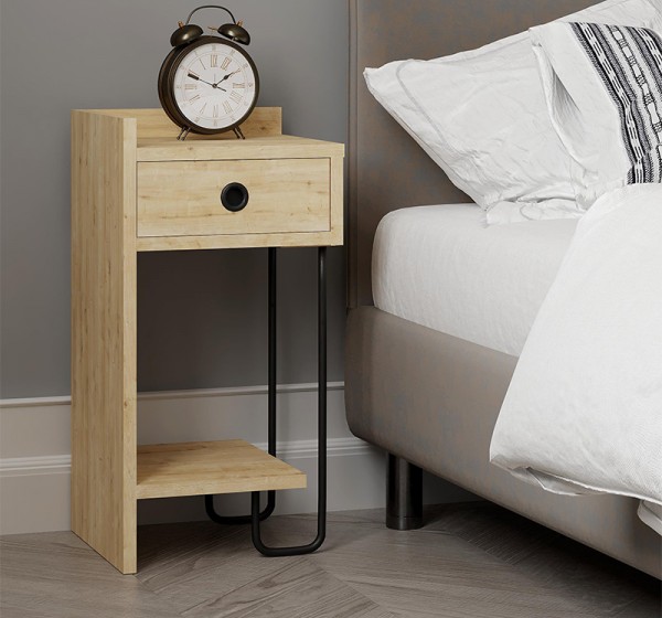 Κομοδίνο Sirius Megapap αριστερό χρώμα sapphire oak 32x30x61εκ.