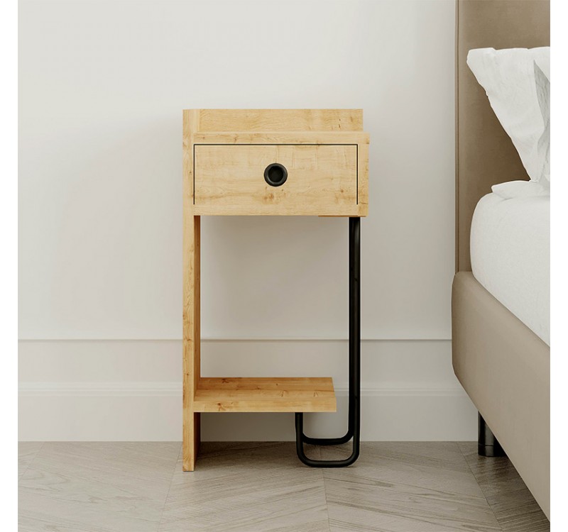 Κομοδίνο Sirius Megapap αριστερό χρώμα sapphire oak 32x30x61εκ.